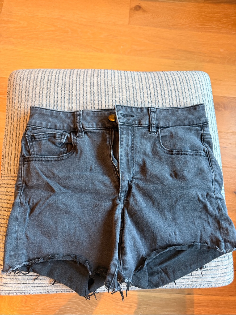 American Eagle Outfitters Black High-Rise Jean Shorts